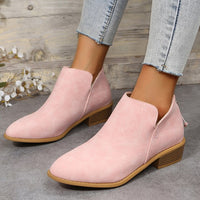 Stiefeletten - Freizeit-Stiefeletten mit niedrigem Absatz für Damen – Rosa