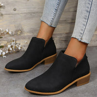Stiefeletten - Freizeit-Stiefeletten mit niedrigem Absatz für Damen – Schwarz