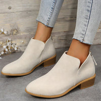 Stiefeletten - Freizeit-Stiefeletten mit niedrigem Absatz für Damen – Beige