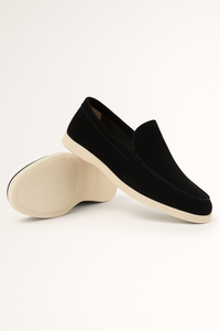 Ernstjan Loafers weiße Sohle Wildleder – Schwarz