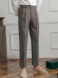 Lina | Stylische plissierte Hose Damen elegant – Braun