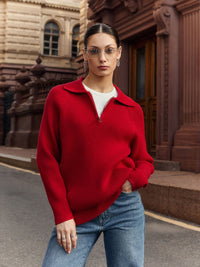 Mathilda | Weicher Alltags Strickpullover – Rot