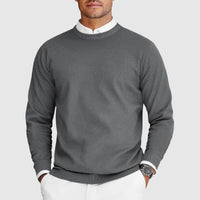 Leon | Ferran Herren Crew Pullover aus Kaschmir – Grau