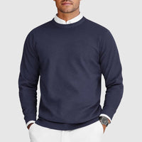 Leon | Ferran Herren Crew Pullover aus Kaschmir – Marine