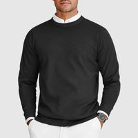 Leon | Ferran Herren Crew Pullover aus Kaschmir – Schwarz