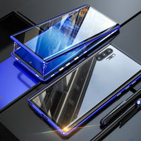 Sommerliche Magnetisches Gehärtetes Glas Doppellagige Handyhülle für Samsung | Extra Schutz und Langlebigkeit – Blau