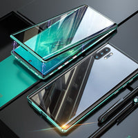 Sommerliche Magnetisches Gehärtetes Glas Doppellagige Handyhülle für Samsung | Extra Schutz und Langlebigkeit – Grün