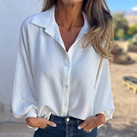 Nathalie™ | Elegante Oversize-Bluse – Weiß