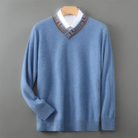 Herren Wollpullover Premium Merino – Blau