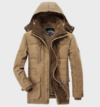 Herren Winterjacke | Kapuzenparka Mit Warmem Innenfutter – Khaki