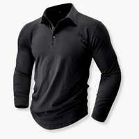 Raves - Strukturiertes Poloshirt – Schwarz