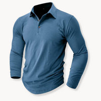 Raves - Strukturiertes Poloshirt – Denim Blau