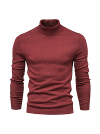 Eleganter Herren Rollkragenpullover aus Merinowolle – Rot