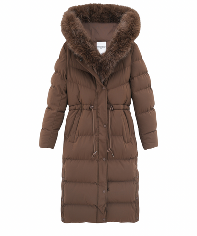 Aniela | Elegante Lange Jacke mit Pelz