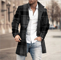 Herren Wintermantel Klassisch Elegant Wollmix – Schwarz