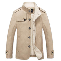 Iremilla | Herren mantel dick und warm aus wolle und baumwolle – Khaki