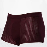 Herren Bambus Boxershorts atmungsaktiv komfortabel – Dunkelrot