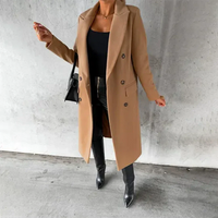 Warmer Damen Trenchcoat für den Winter mit Gürtel – Braun