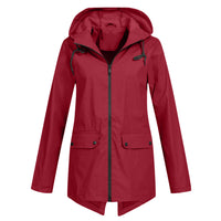 Wasserdichte Damen Regenjacke mit Kapuze - Leicht & Windfest – Bordeaux