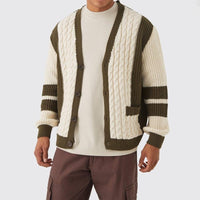 Gestrickter Herren Cardigan – Dunkelgrün