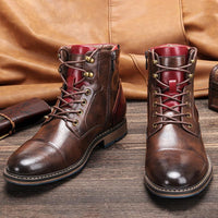 Hochwertige Herren Oxford-Stiefel aus Leder - Handgefertigt und Elegant – Braun