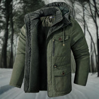 Herren Winterjacke | Lässig mit Kapuze und Taschen – Grün