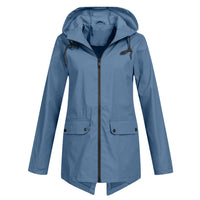Damen Kapuze Regenjacke | Wasserdichte – Blau