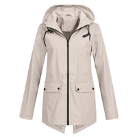 Modisch Damen Regenjacke | Mit Kapuze – Beige
