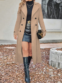 Damen Wintermantel mit Reverskragen - Warme Wollmischung für Eleganz & Komfort – Khaki