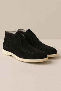 Fabianus Knöchel-Loafer aus Wildleder – Schwarz