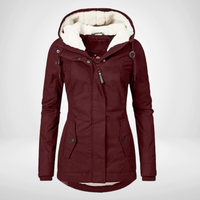 Stilvoll Damen Regenjacke | Warme – Burgunderrot