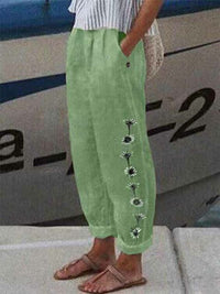 STELLA - Hose mit elastischer Taille – Grün