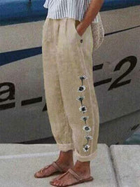 STELLA - Hose mit elastischer Taille – Beige