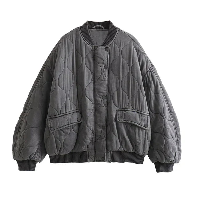 Wivase | Locker sitzende graue Bomberjacke