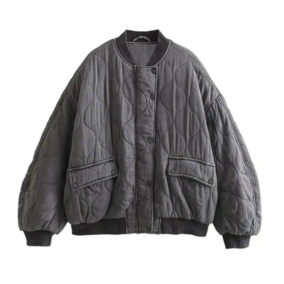 Wivase | Locker sitzende graue Bomberjacke