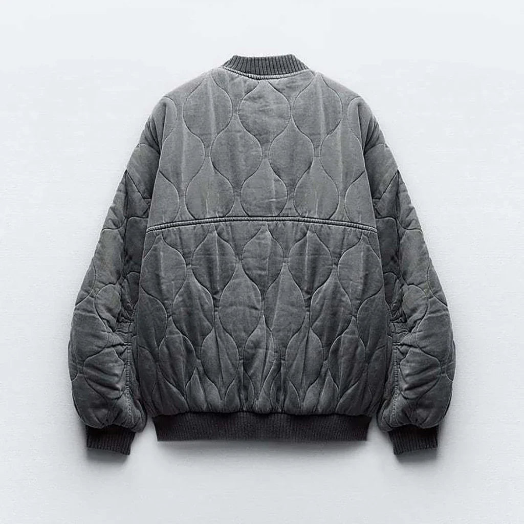 Wivase | Locker sitzende graue Bomberjacke