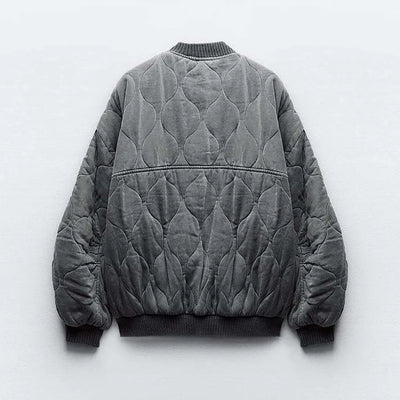 Wivase | Locker sitzende graue Bomberjacke