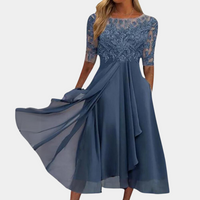 Bella - Elegantes und luftiges Midikleid für Frauen – Blau