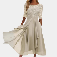 Bella - Elegantes und luftiges Midikleid für Frauen – Gold