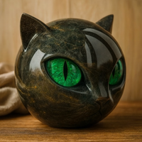 Felora | Katzenkopf-Skulptur – Grün