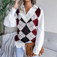 Saythia | Gestrickte Weste mit V-Ausschnitt – Rot