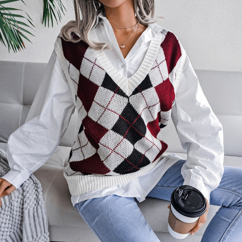 Saythia | Gestrickte Weste mit V-Ausschnitt