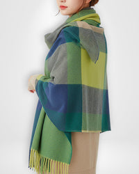 Schal Damen mit Karomuster 180 x 50 cm – Grün