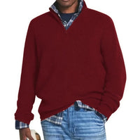 André - Strickpullover mit Reißverschluss – Marone