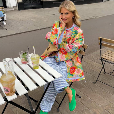 Solene - Blumen bedruckte Jacke