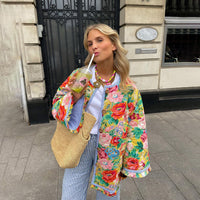 Farbenfrohe Jacke – Lebendige Eleganz trifft auf zeitlosen Stil! – Mehrfarbig