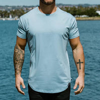 Herren T-shirt - Leichtes Rundhals T-shirt Für Sommer – Hellblau
