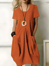 Elise™  | Elegantes Kleid mit Bauchbedeckung – Orange