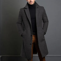 Franz | Eleganter Wollmantel für Herren Winter – Dunkelgrau