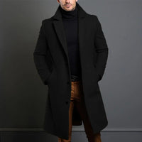 Franz | Eleganter Wollmantel für Herren Winter – Schwarz